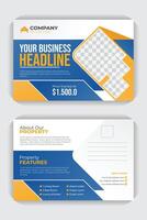 Unique and professional layout Creative style house sale business postcard or EDDM template design for home buy and sale advertising vector