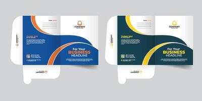 Presentation file folder design creative and unique style for corporate business vector