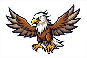 Stunning Eagle Mascot with Wings Spread Illustration vector
