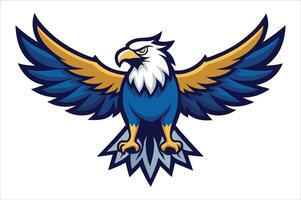 Stunning Eagle Mascot with Wings Spread Design vector