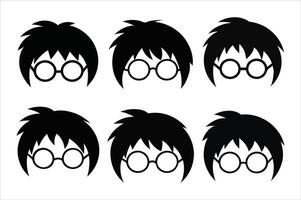 A Set Of Minimalist Icon of Harry Potter Cartoon Character vector