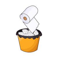 trash can and tissue vector