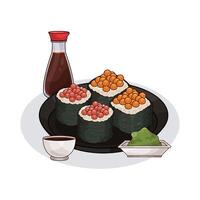delicious sushi roll vector