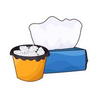 tissue with trash cans vector
