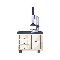illustration of microscope on laboratory table vector