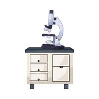 microscope on laboratory table vector