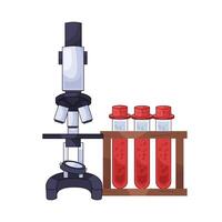 microscope and blood samples vector