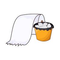 trash can and tissue illustration vector