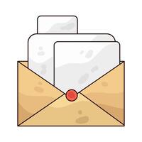 Illustration of open message vector