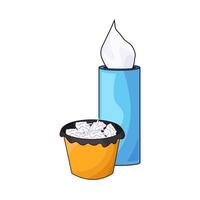 tissue box and trash can illustration vector