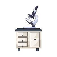 microscope on laboratory table illustration vector