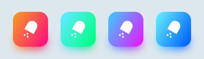 Powder solid icon in square gradient colors. Mineral signs illustration. vector