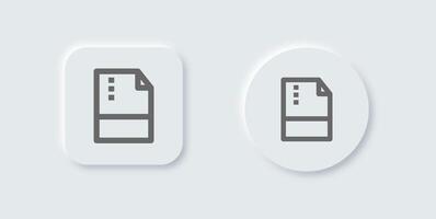 Format line icon in neomorphic design style. File type signs illustration. vector