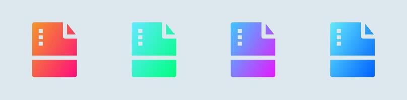 Format solid icon in gradient colors. File type signs illustration. vector