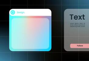 Futuristic design element in gradient colors. Pop up interface element. vector
