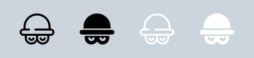 Fraud icon set in black and white. Cyber signs illustration. vector