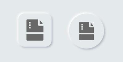 Format solid icon in neomorphic design style. File type signs illustration. vector