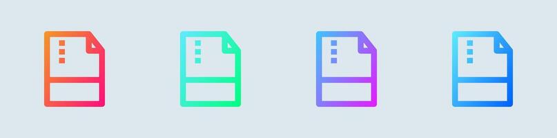 Format line icon in gradient colors. File type signs illustration. vector