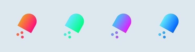 Powder solid icon in gradient colors. Mineral signs illustration. vector
