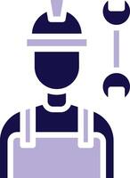 Builder Male Two Color Glyph Icon vector
