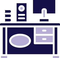 Workstation Two Color Glyph Icon vector