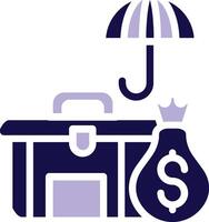 Business Insurance Two Color Glyph Icon vector