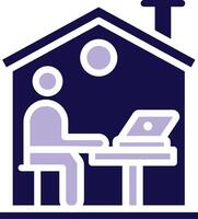 Work From Home Two Color Glyph Icon vector