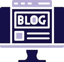 Blogging Two Color Glyph Icon vector