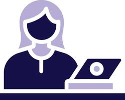 Web Designer Female Two Color Glyph Icon vector
