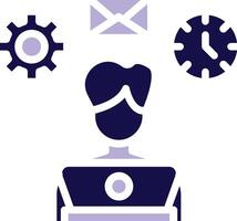 Multi Tasking Two Color Glyph Icon vector
