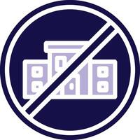 No Commute Two Color Glyph Icon vector