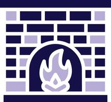 Fireplace Two Color Glyph icon vector