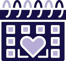Calendar Two Color Glyph icon vector