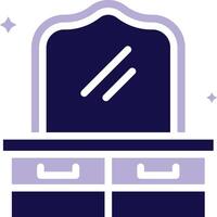 Dressing Table Two Color Glyph icon vector