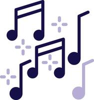 Music Two Color Glyph icon vector