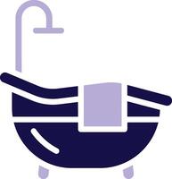 Bathtub Two Color Glyph icon vector
