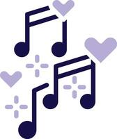 Love Song Two Color Glyph icon vector
