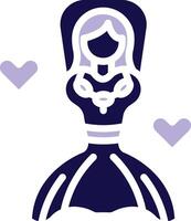 Bride Two Color Glyph icon vector