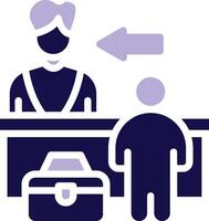 Check In Two Color Glyph icon vector
