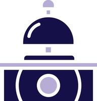 Reception Bell Two Color Glyph icon vector