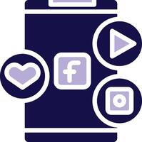 Social Media Two Color Glyph Icon vector