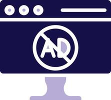 AD Blocker Two Color Glyph Icon vector