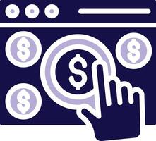 Cost Per Click Two Color Glyph Icon vector