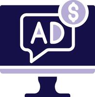 Paid Media Two Color Glyph Icon vector