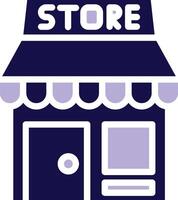 Store Front Two Color Glyph Icon vector