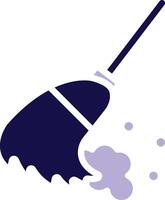 Broom Cleaning Two Color Glyph Icon vector