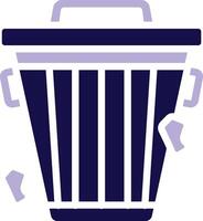 Dustbin Two Color Glyph Icon vector