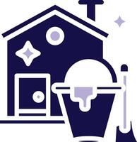 Clean House Two Color Glyph Icon vector