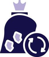 Garbage Bag Two Color Glyph Icon vector