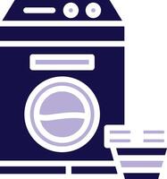 Laundry Machine Two Color Glyph Icon vector